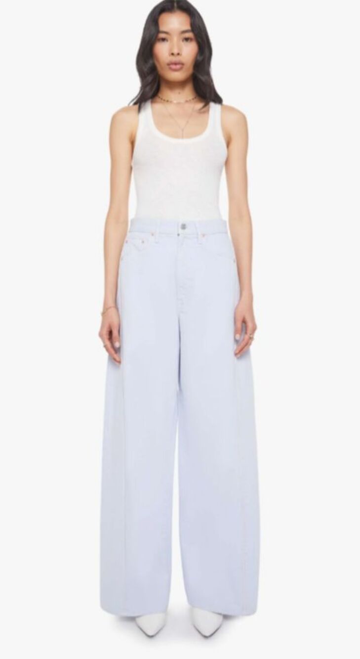 MOTHER Women’s The Pipe-Dream Sneak Wide Leg Jeans Size 33 NWT Xenon Blue